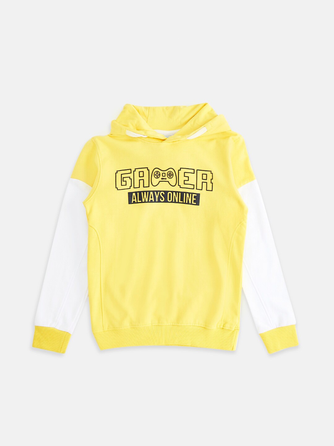 

Pantaloons Junior Boys Yellow & White Printed Sweatshirt