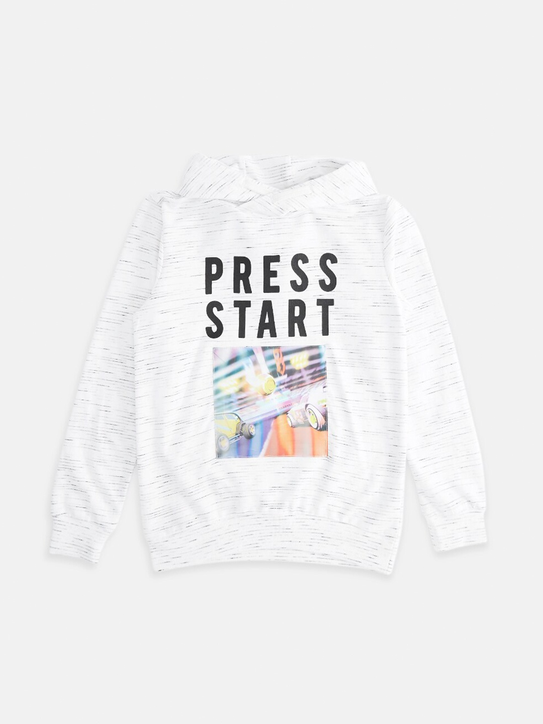 

Pantaloons Junior Boys Grey Melange Printed Sweatshirt