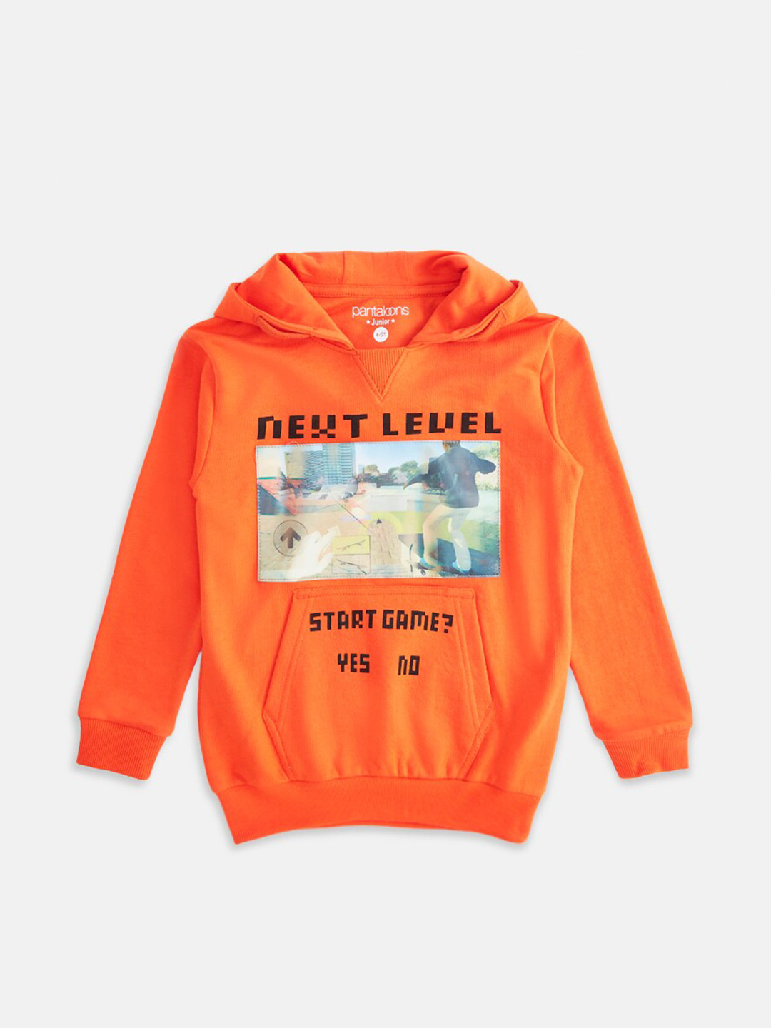 

Pantaloons Junior Boys Orange Printed Sweatshirt