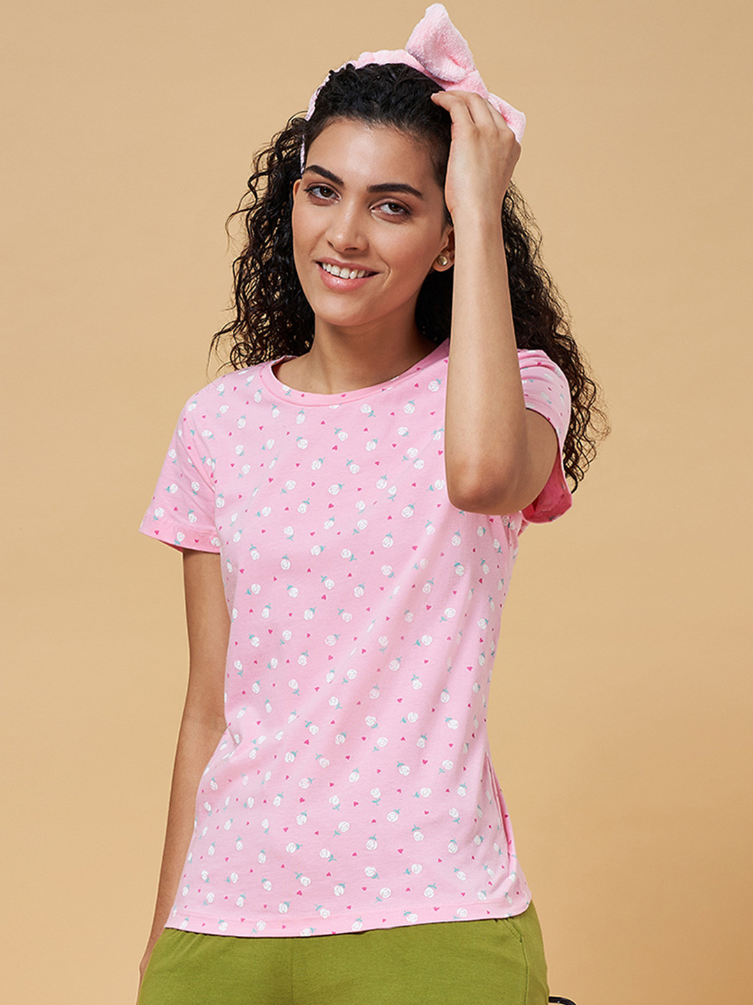 

Dreamz by Pantaloons Pink Print Lounge tshirt