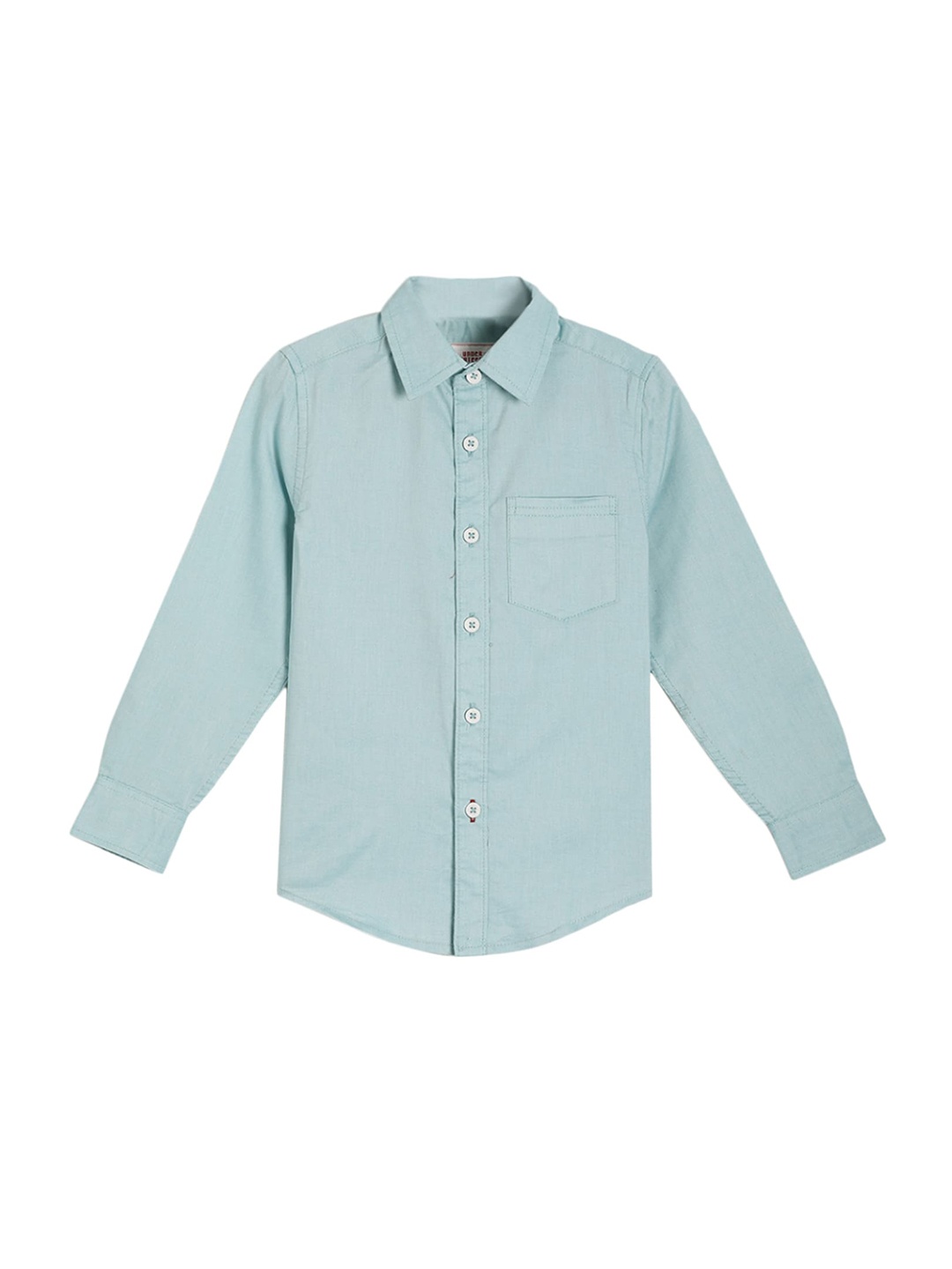 

UNDER FOURTEEN ONLY Boys Green Cotton Casual Shirt