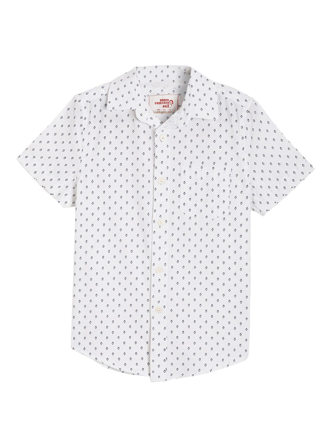 

UNDER FOURTEEN ONLY Boys White Printed Casual Shirt