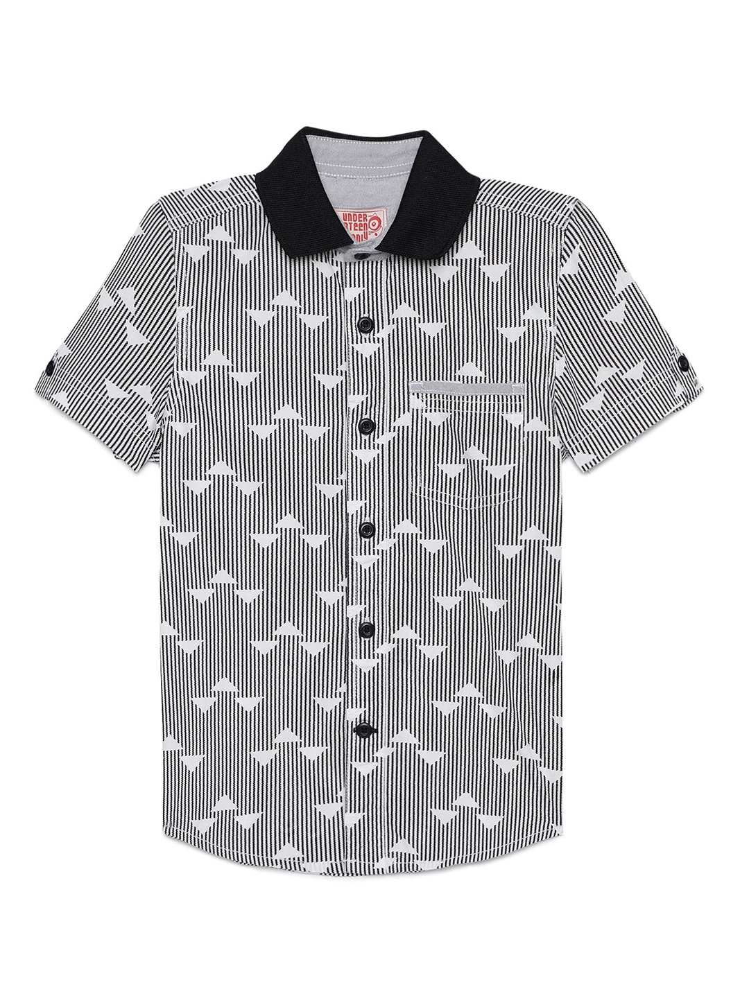 

UNDER FOURTEEN ONLY Boys Black Printed Casual Shirt