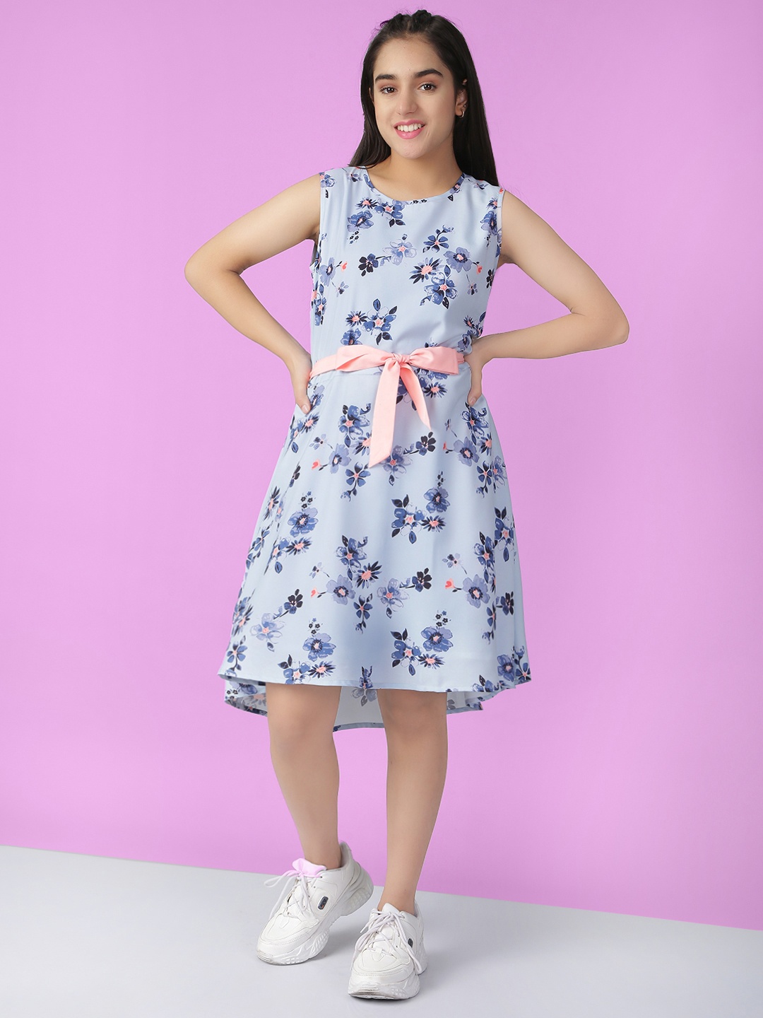 

Naughty Ninos Blue Floral Dress