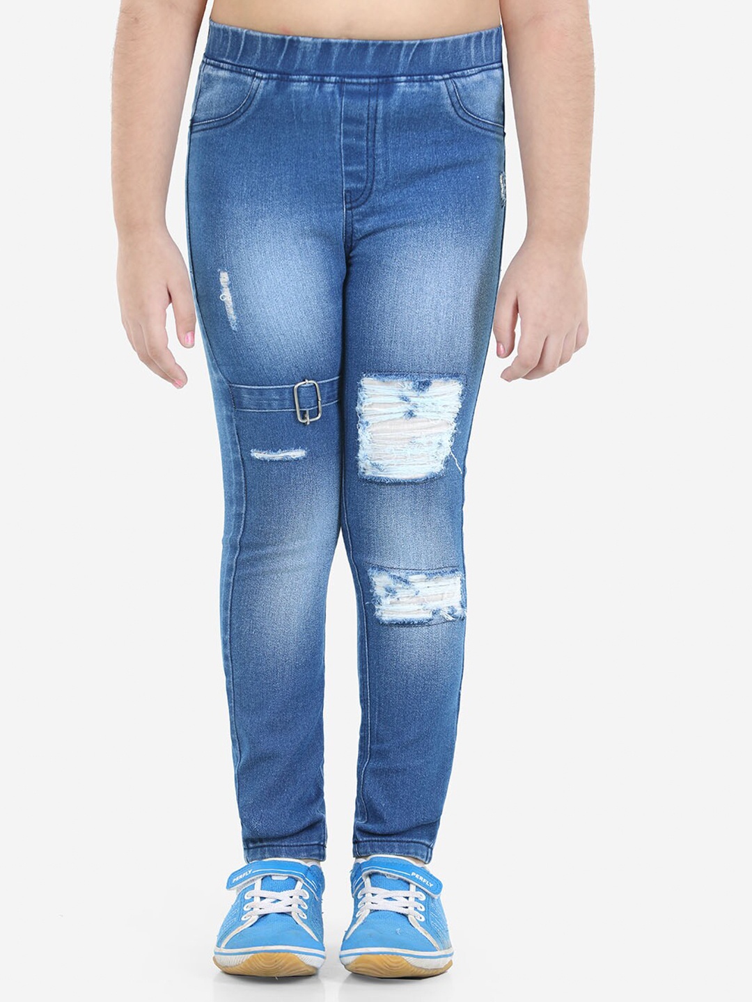 

Naughty Ninos Girls Blue Mildly Distressed Light Fade Stretchable Jeans