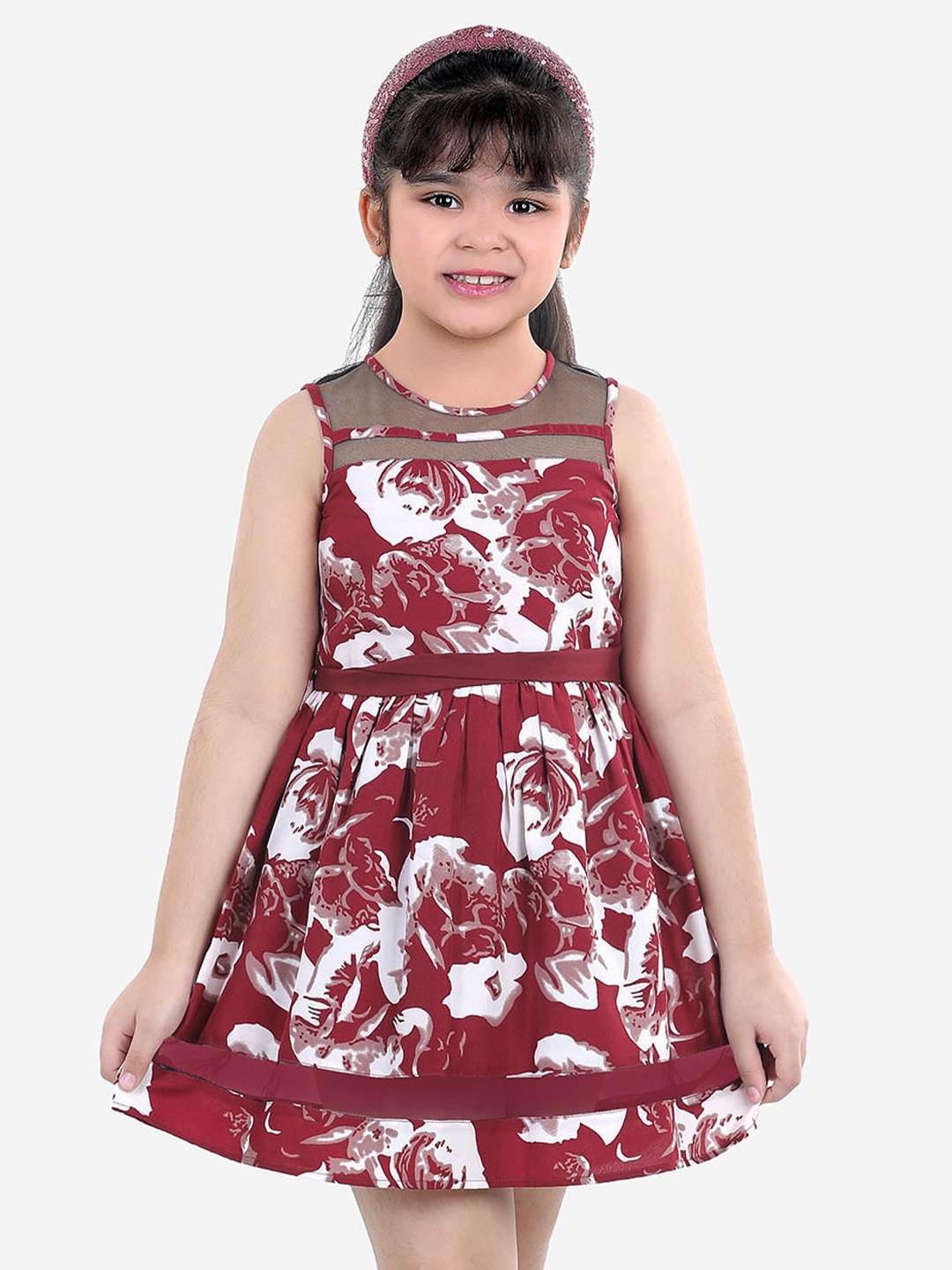 

Naughty Ninos Maroon Floral Mini Dress