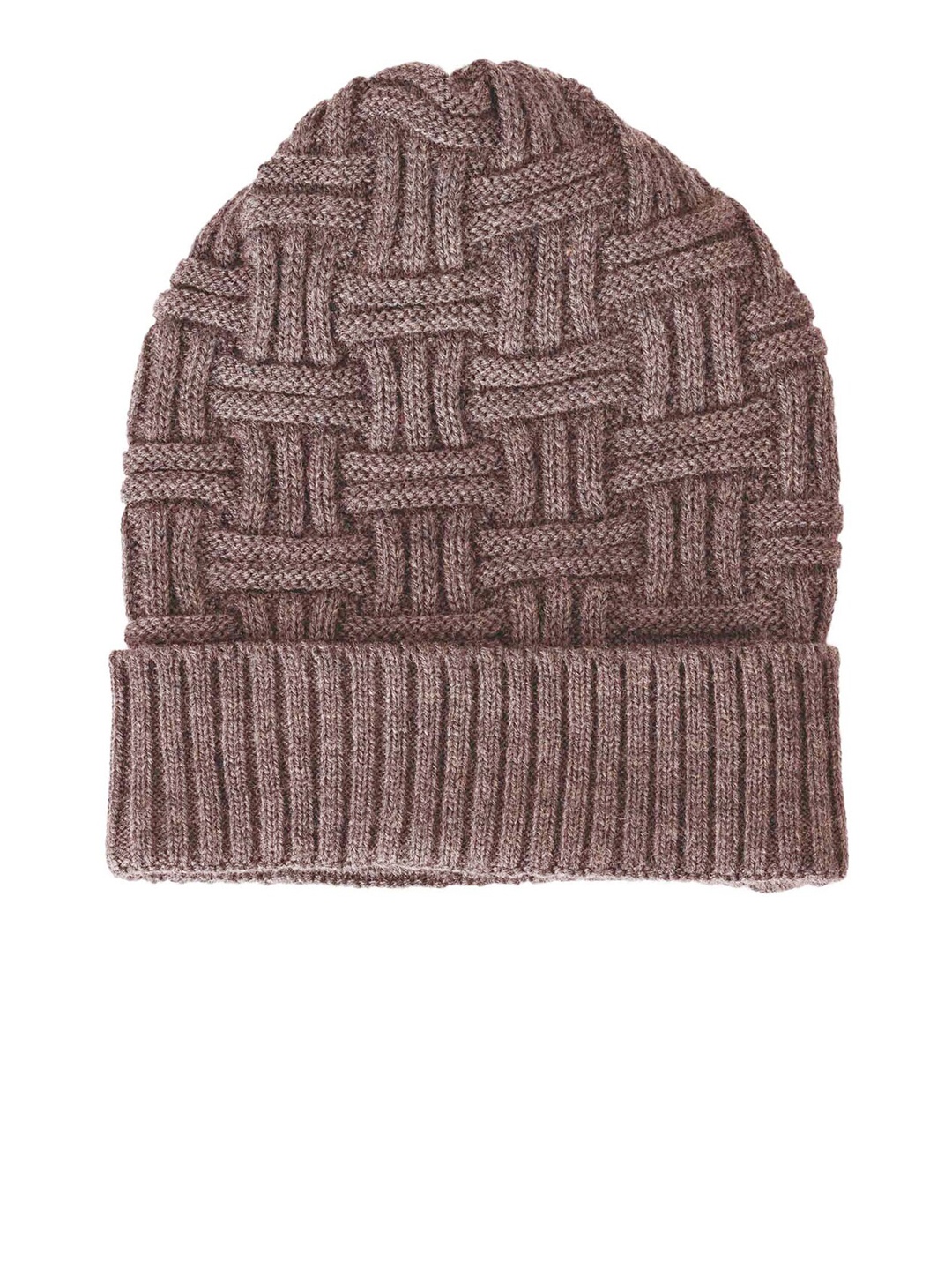 

Bharatasya Men Brown Knitted Beanie
