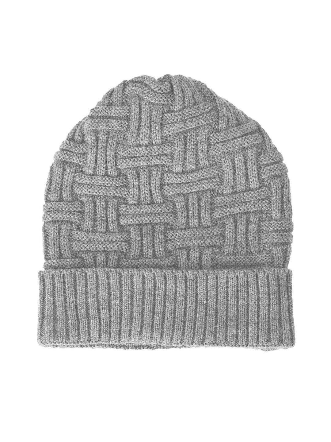 

Bharatasya Men Grey Acrylic Beanie