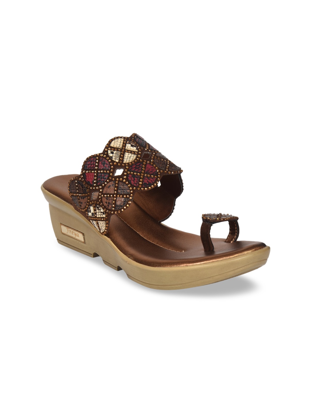 

Ajanta Women Brown Printed Flat Boots