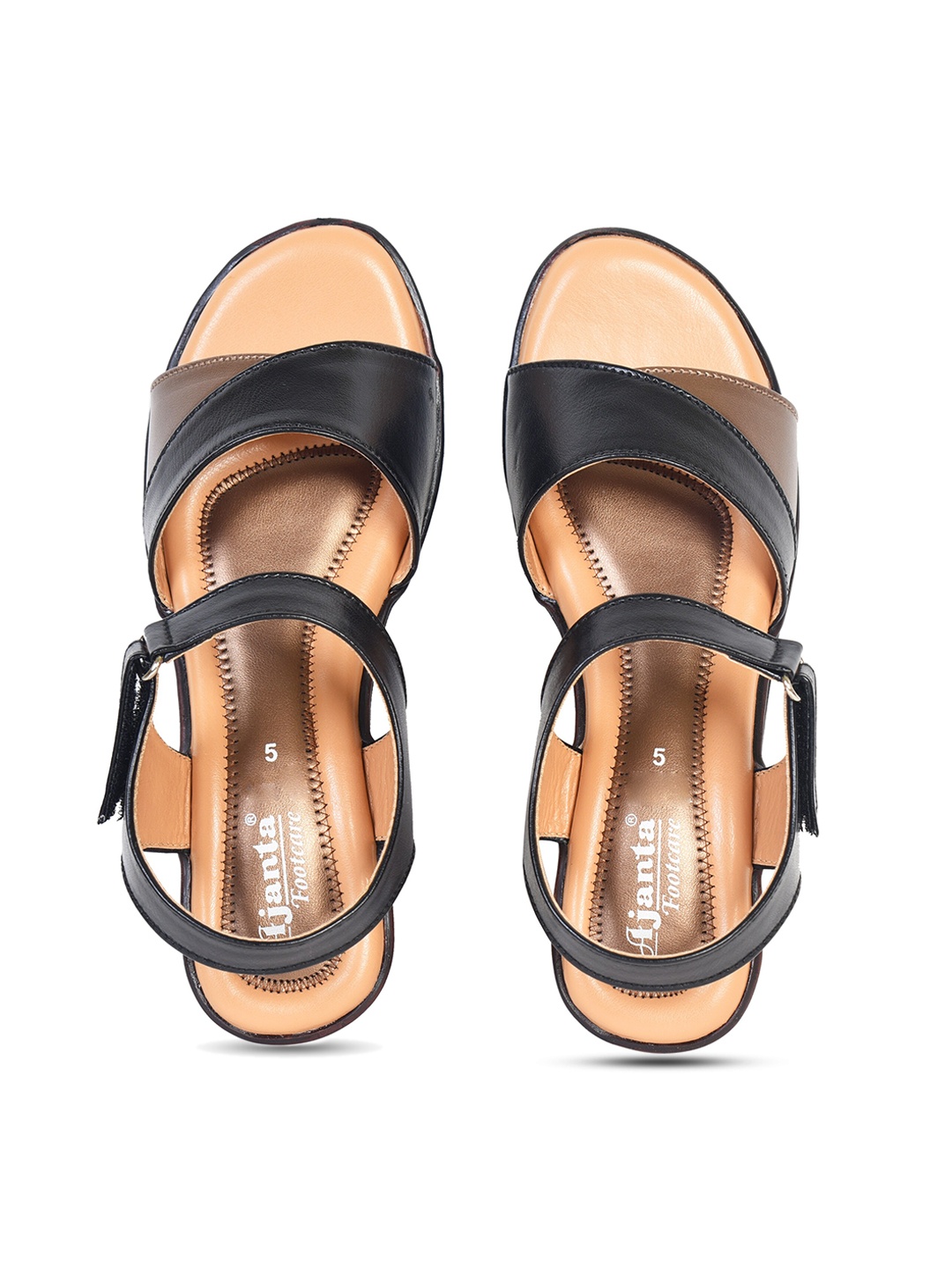 

Ajanta Black & Beige Wedge Sandals