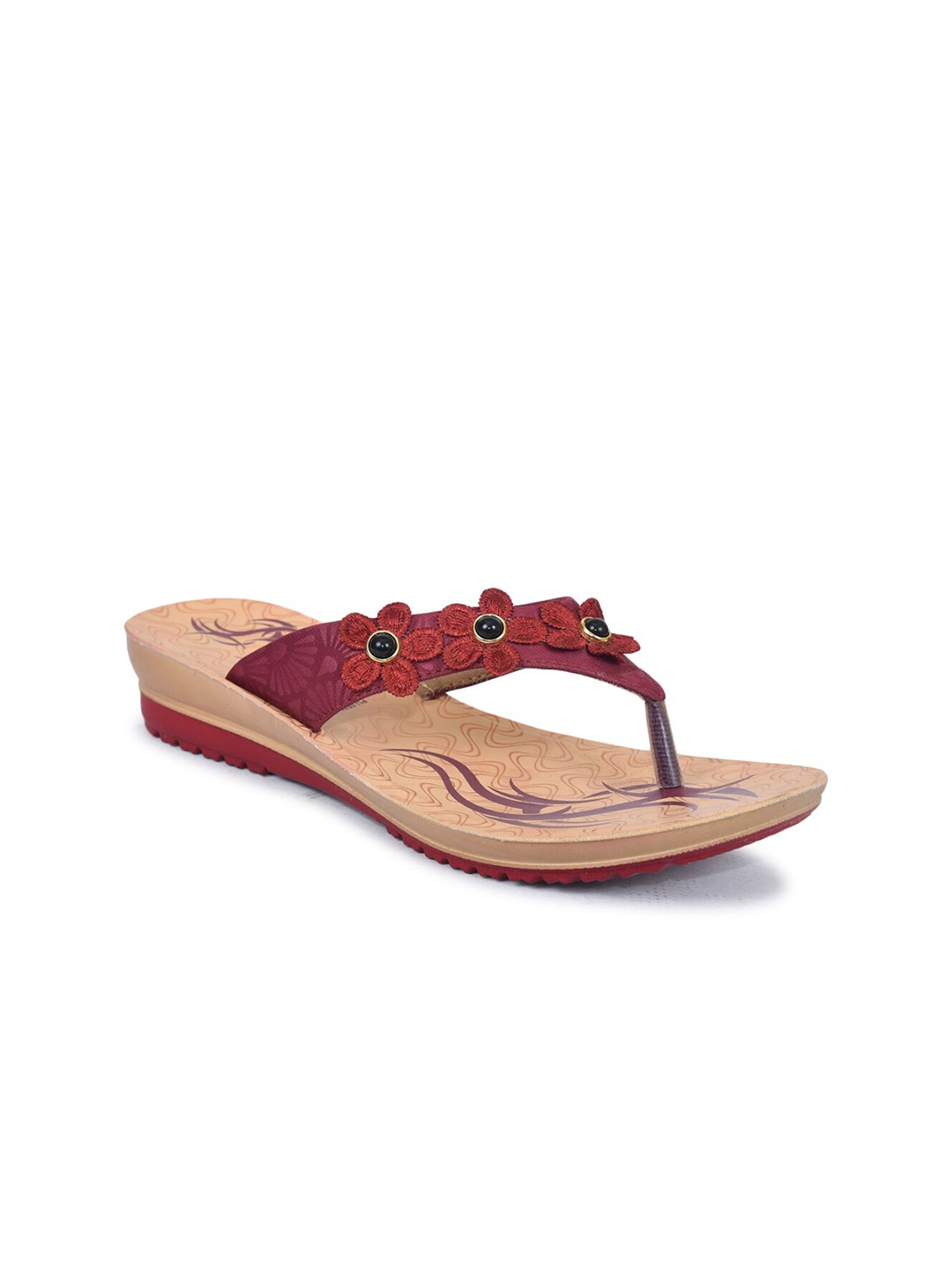 

Ajanta Women Red Embellished T Strap Flats