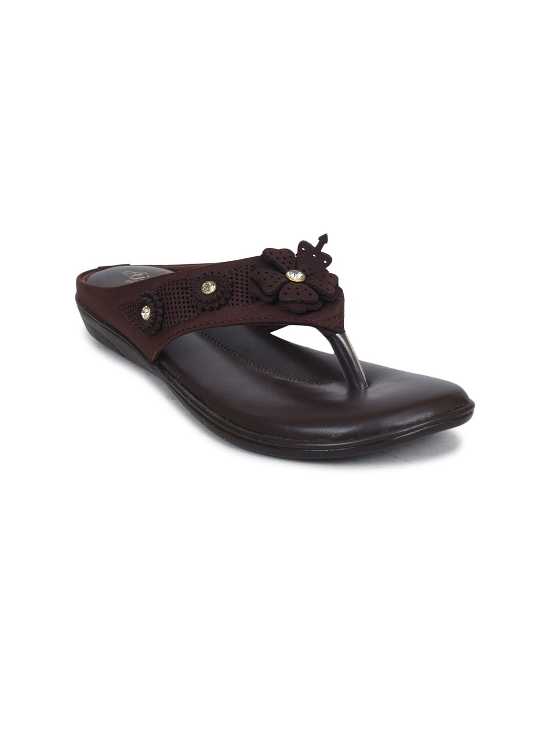 

Ajanta Women Brown & White Ethnic Comfort Sandals