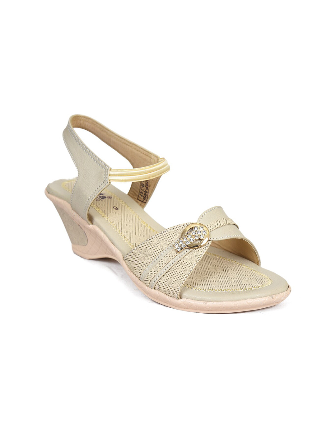 

Ajanta Beige Embellished Ethnic Wedge Heel Sandals
