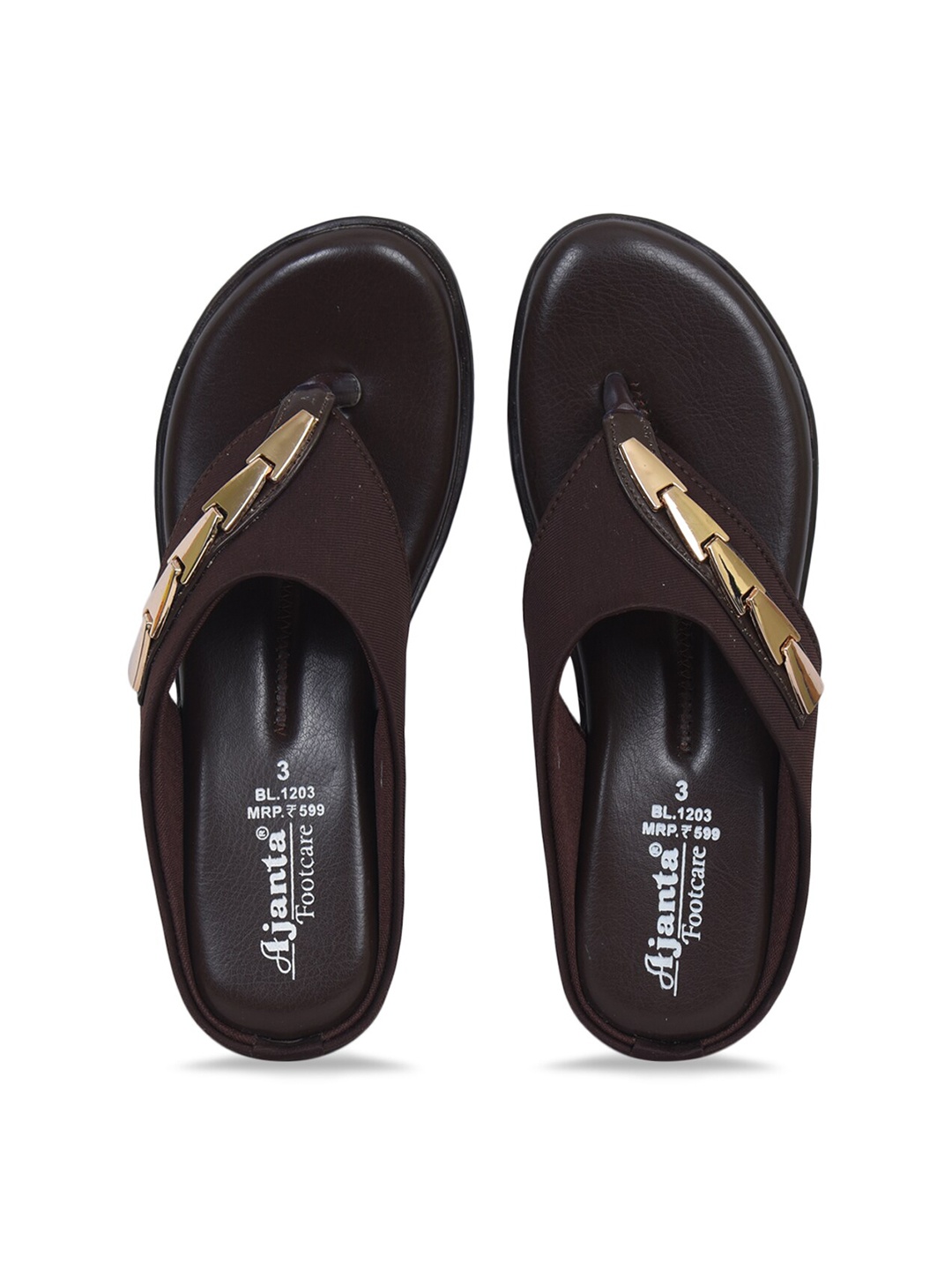

Ajanta Women Brown Embellished Open Toe Flats