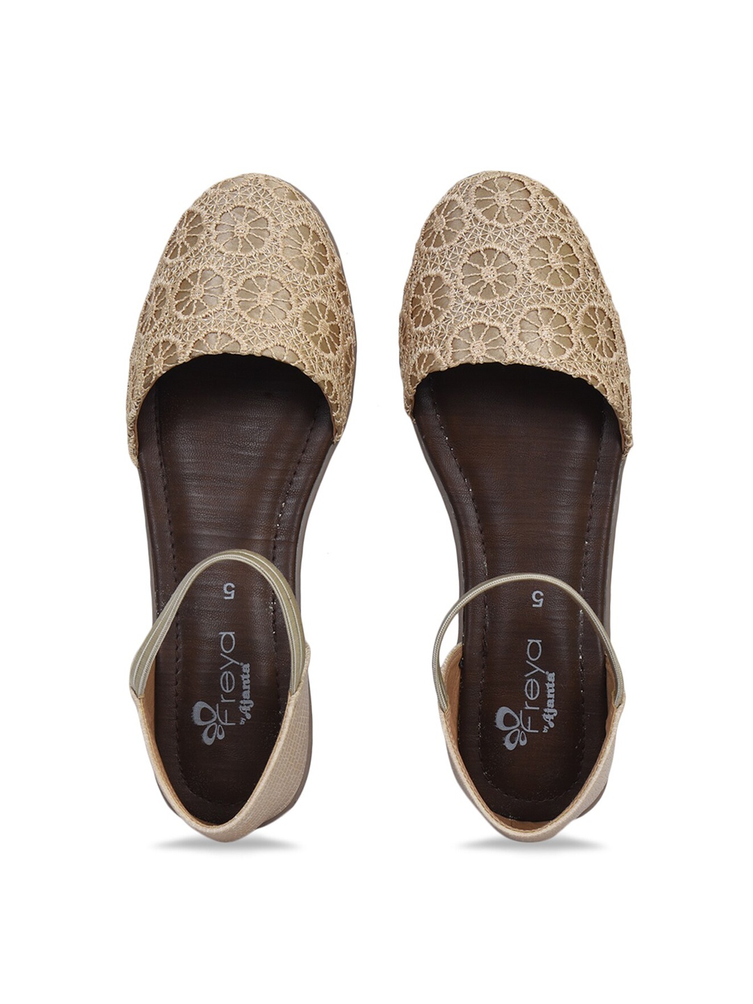 

Ajanta Women Beige Self-Design Ballerinas