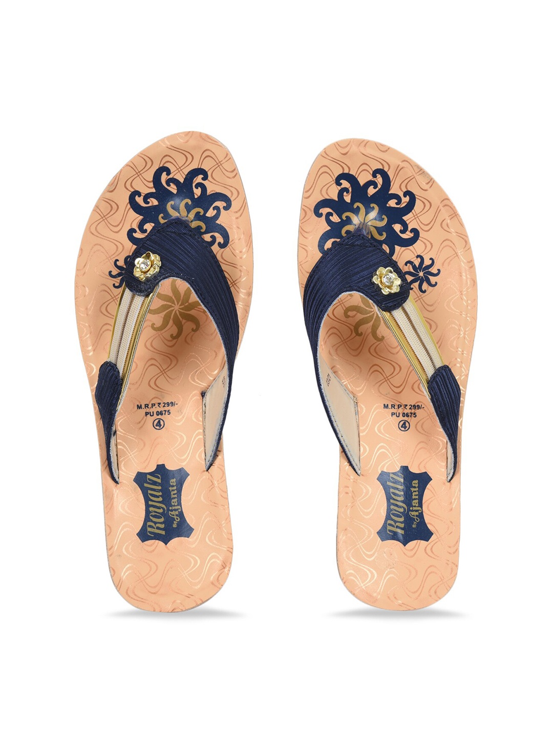 

Ajanta Women Blue T-Strap Flats
