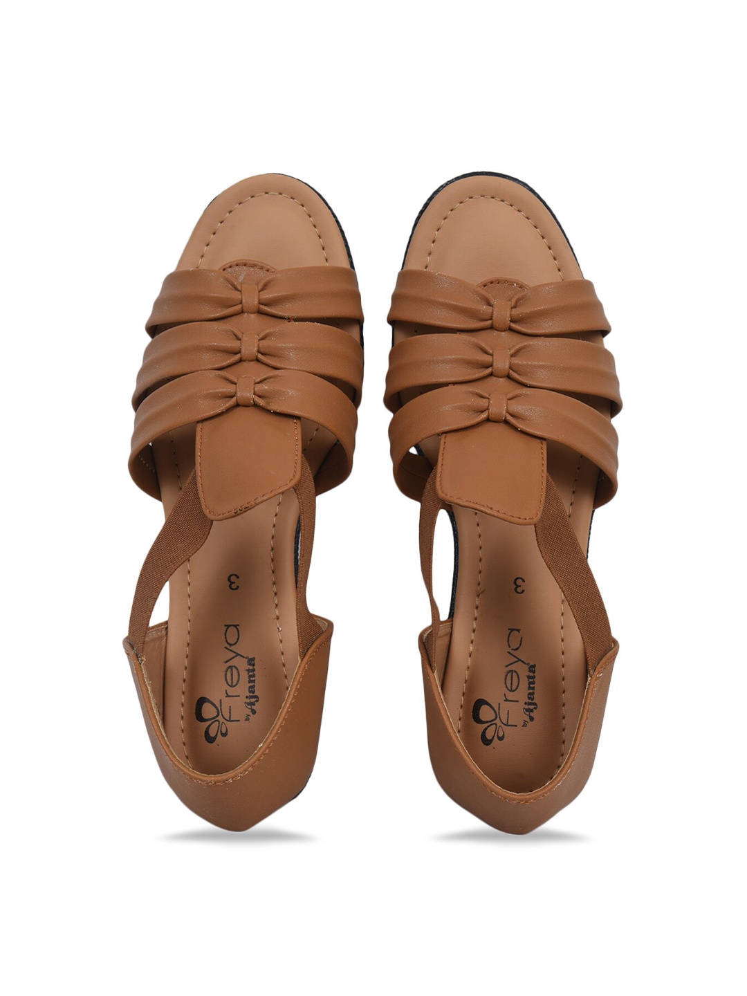

Ajanta Women Brown Solid Wedge Peep Toes Flats