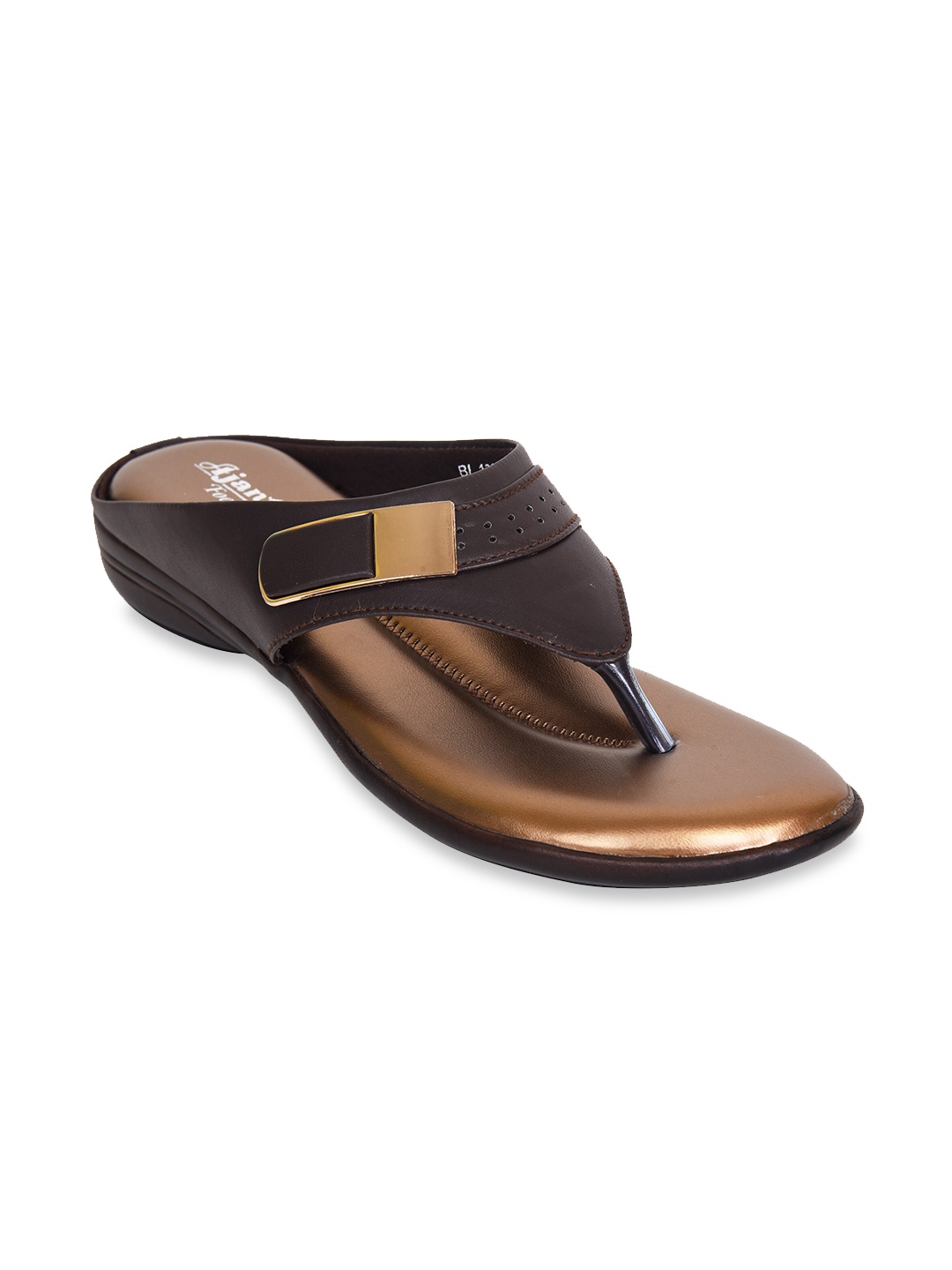 

Ajanta Women Brown Solid T Strap Flats