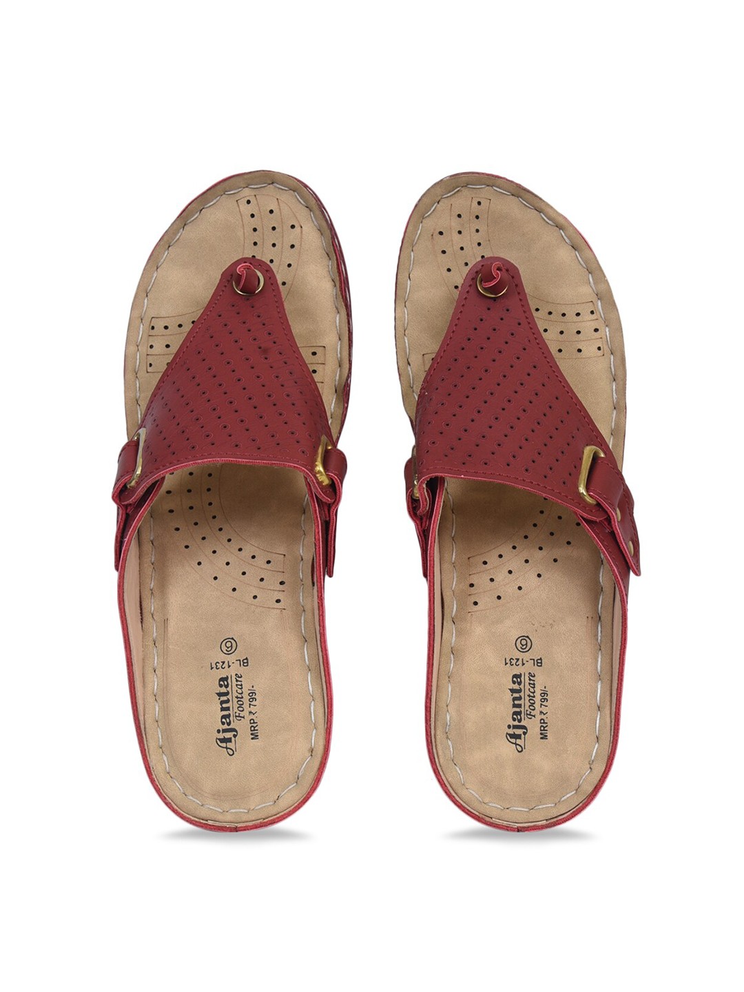 

Ajanta Women Beige T-Strap Flats