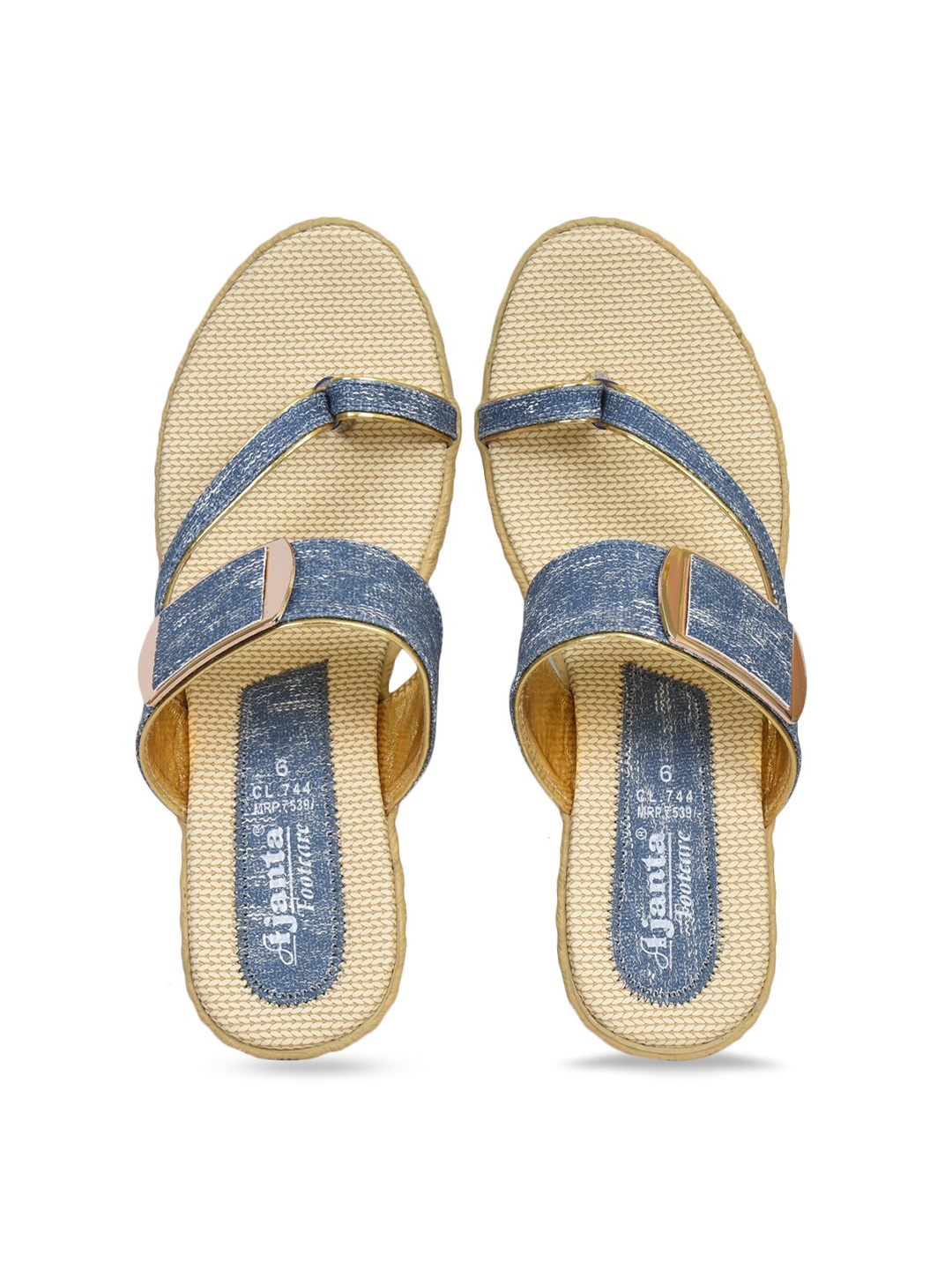 

Ajanta Women Blue T-Strap Flats