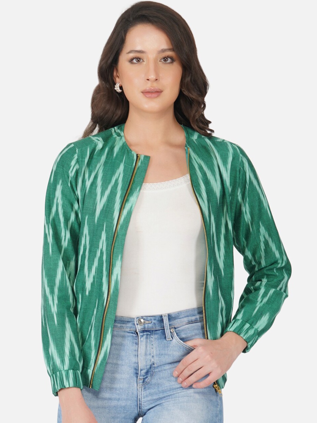 

FABNEST Women Green Lightweight Tailored Jacket