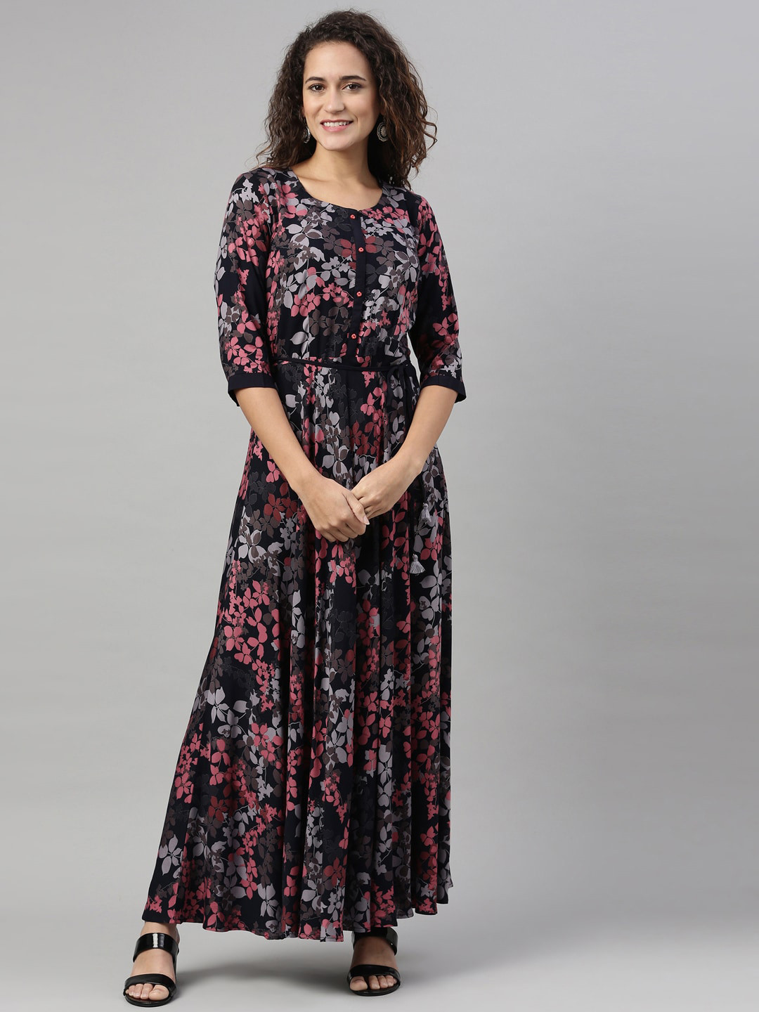 

Neerus Women Pink Printed Anarkali Kurta