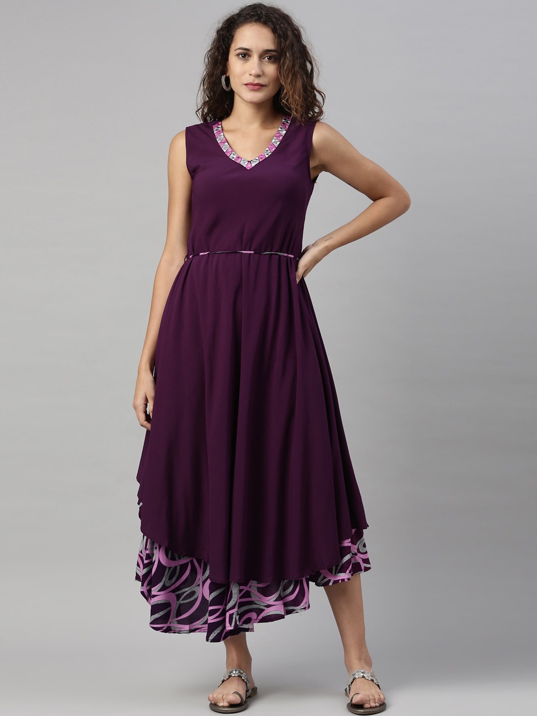 

Neerus Women Purple Anarkali Kurta