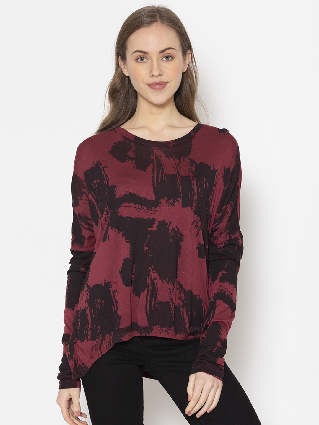 

FLAWLESS Maroon Print Top