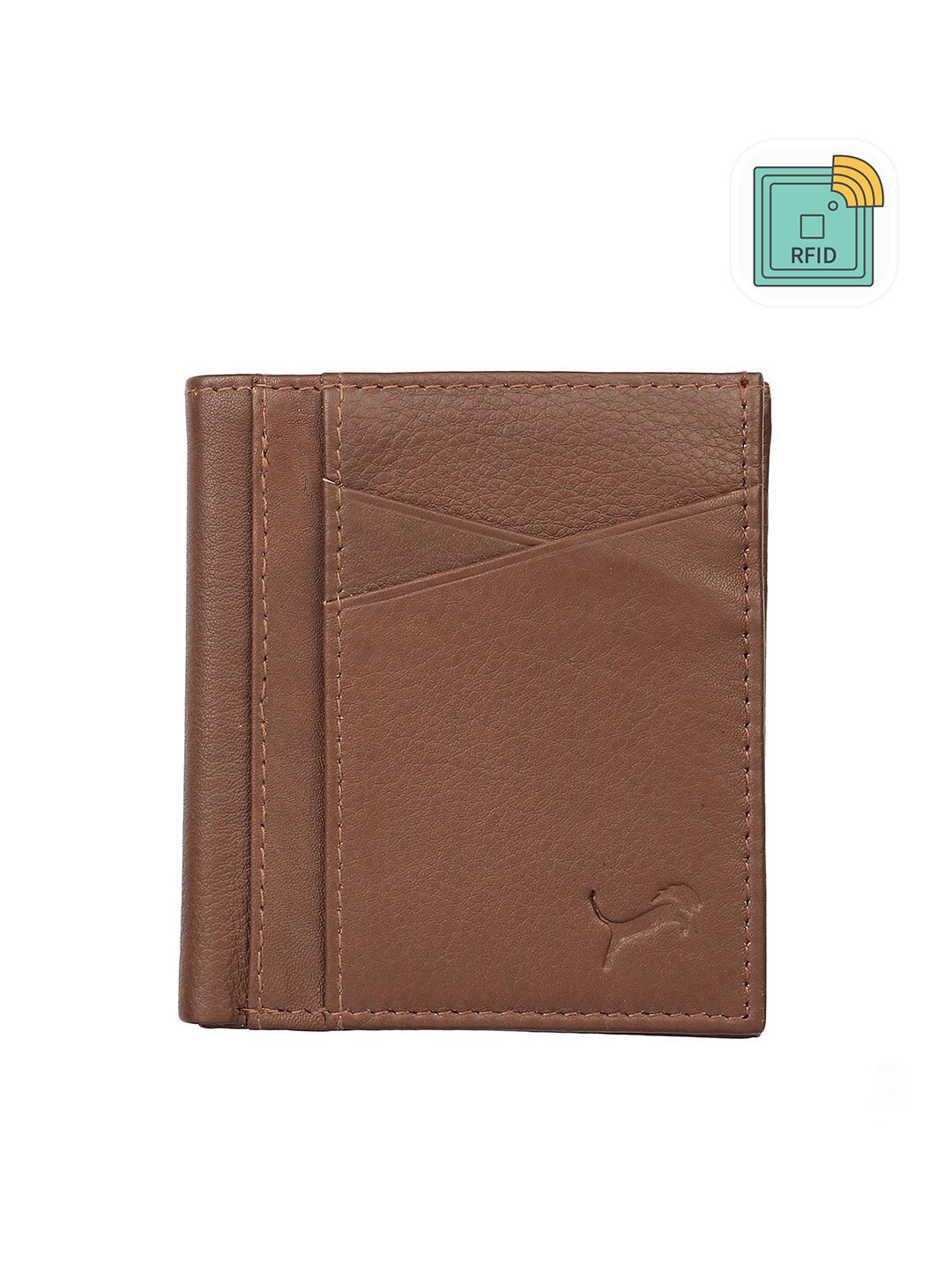 

WILD EDGE Men Brown Leather Card Holder