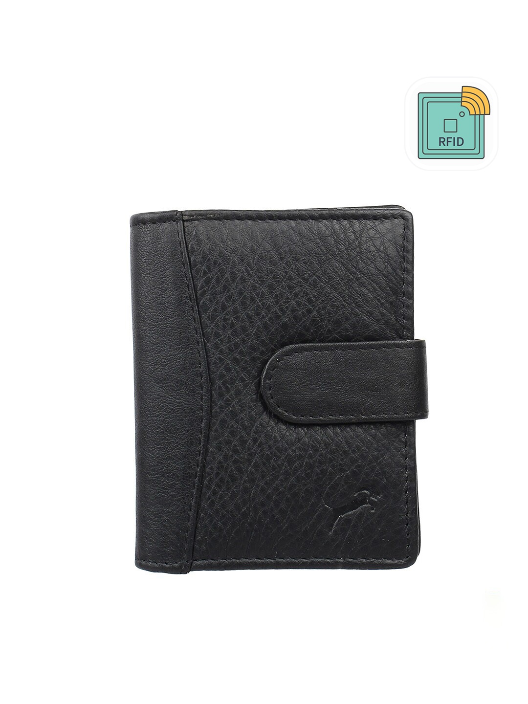 

WILD EDGE Men Black Leather Card Holder
