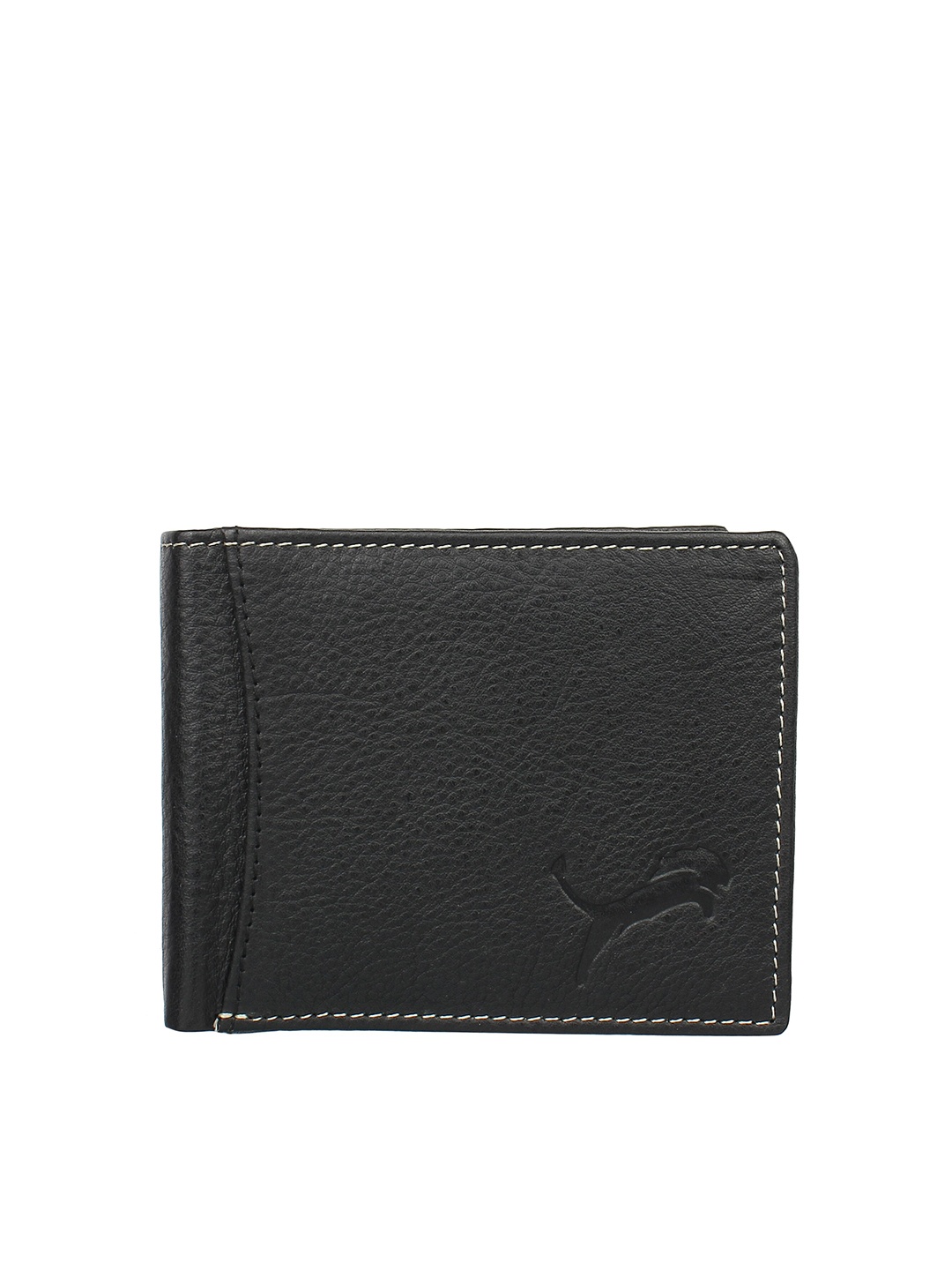 

WILD EDGE Men Black Leather Two Fold Wallet