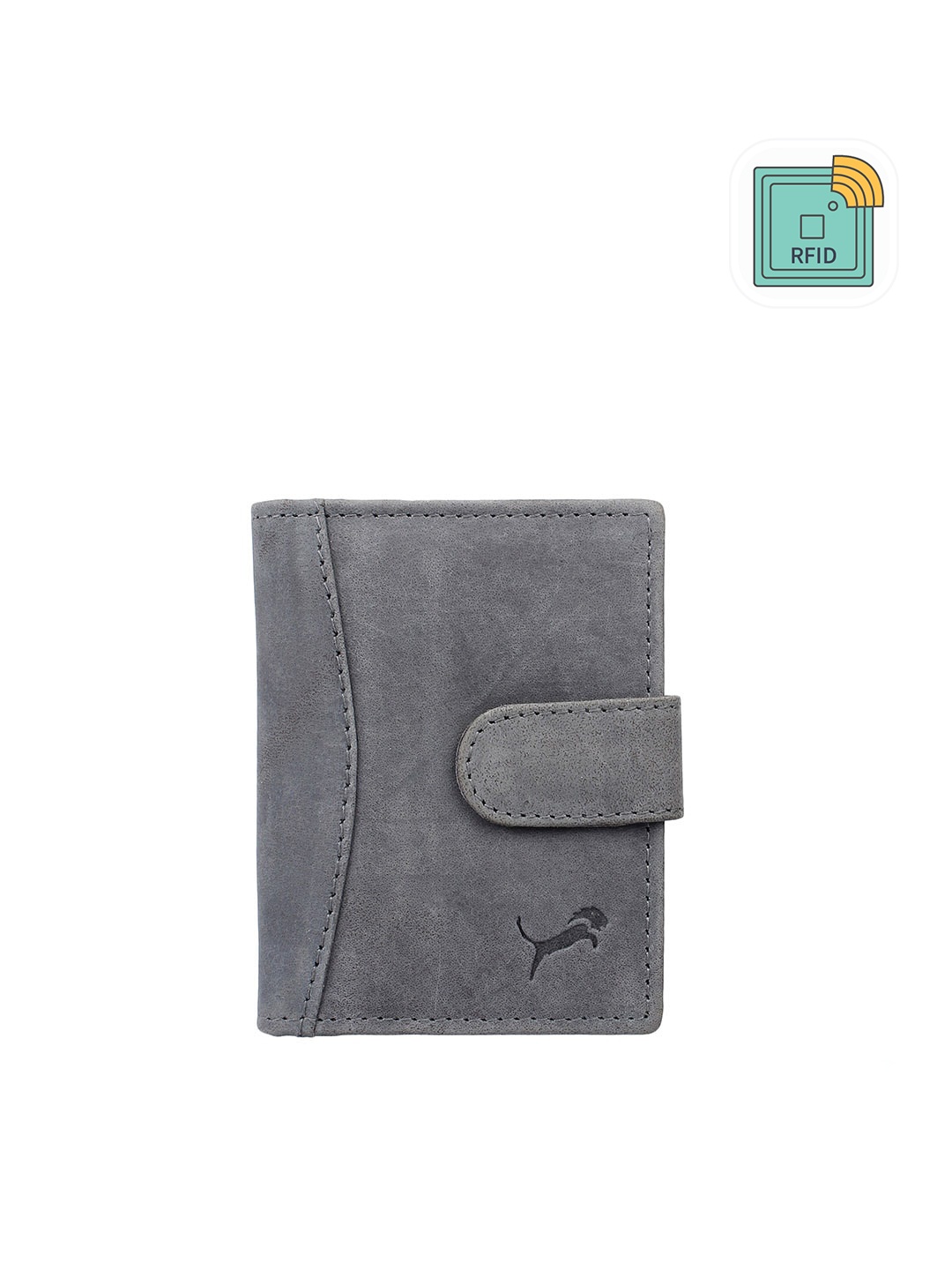 

WILD EDGE Men Blue Solid Genuine Leather Card Holder