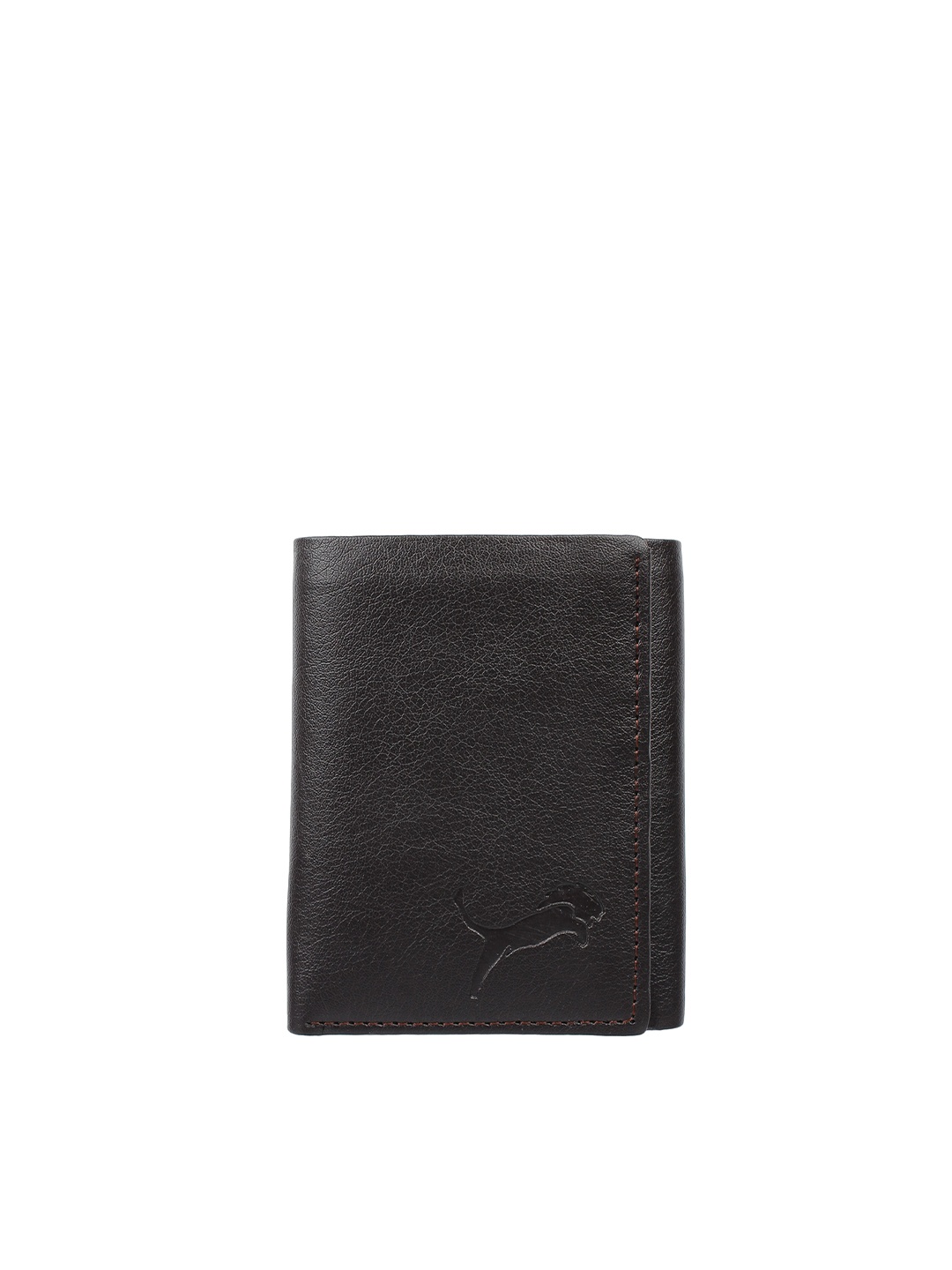 

WILD EDGE Men Brown Leather Three Fold Wallet