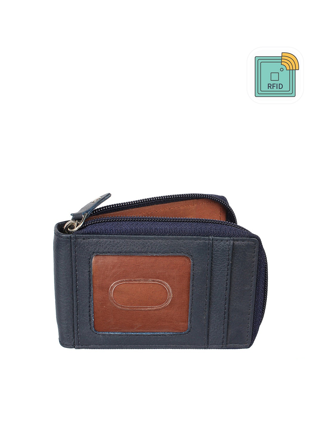 

WILD EDGE Men Blue Leather Card Holder