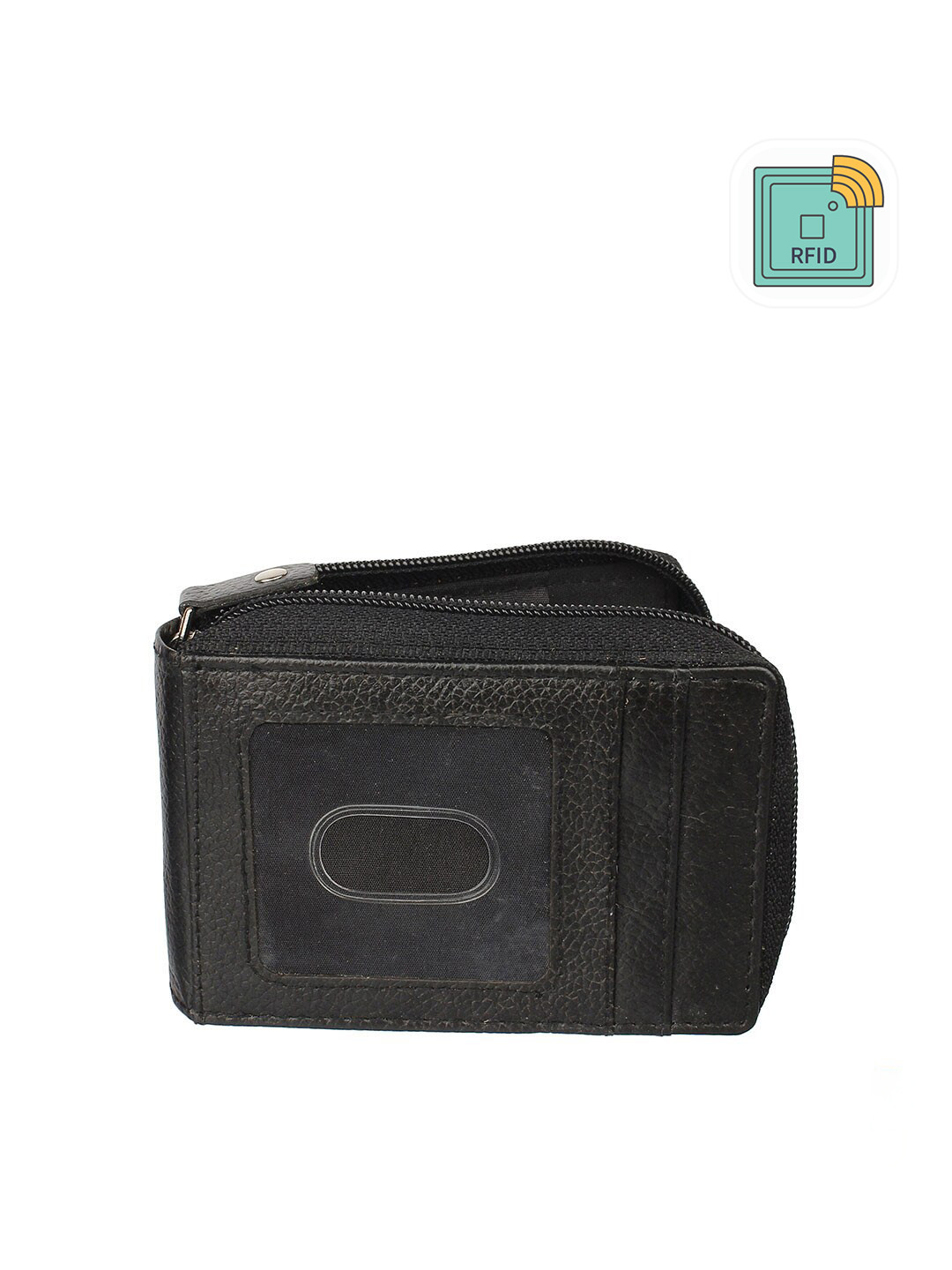 

WILD EDGE Men Black Solid Leather Card Holder
