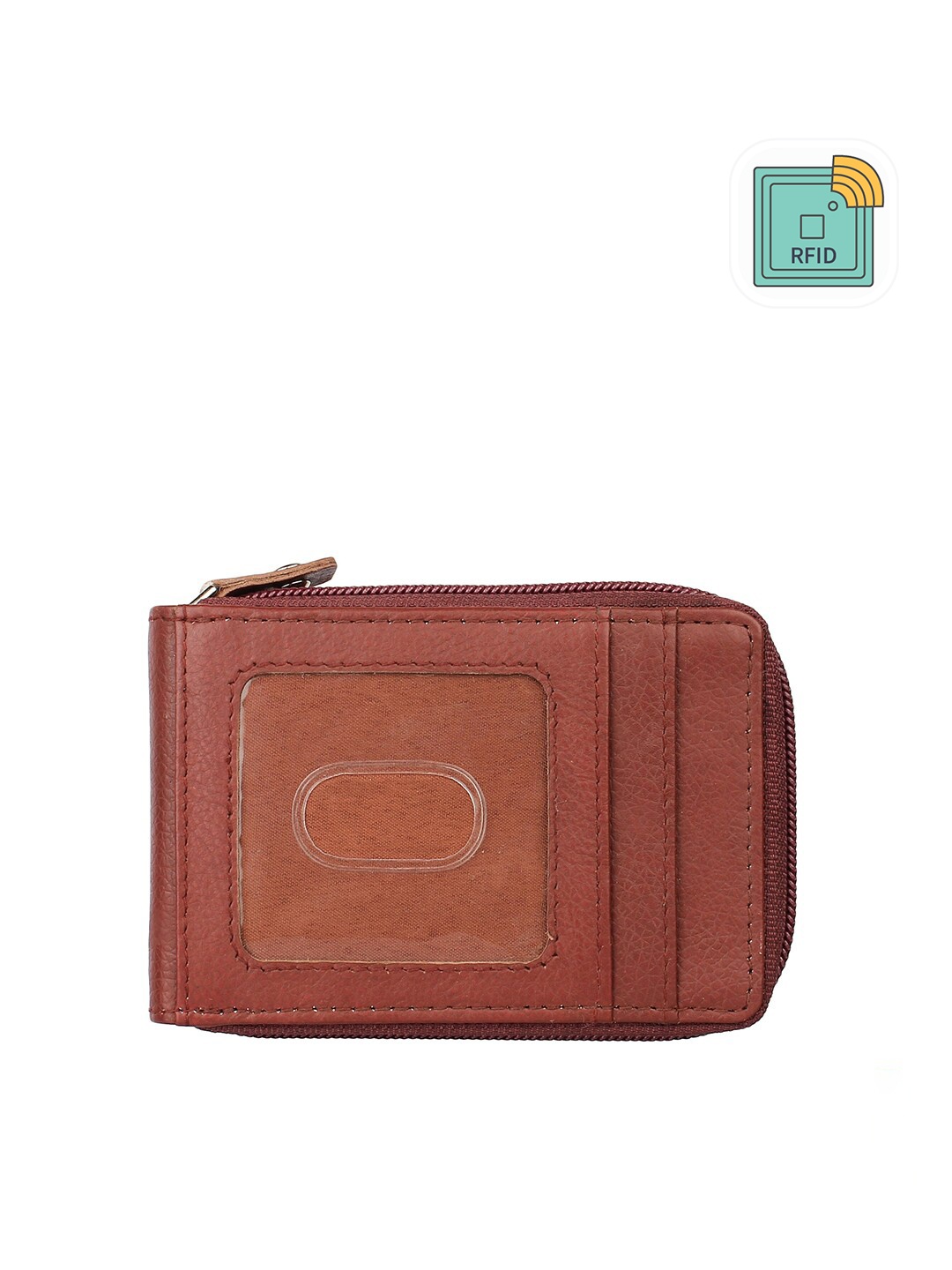 

WILD EDGE Men Brown Leather Card Holder