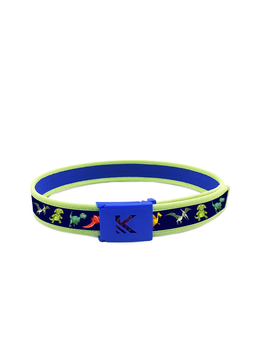 

KazarMax Boys Navy Blue Dino Printed Reversible Belt