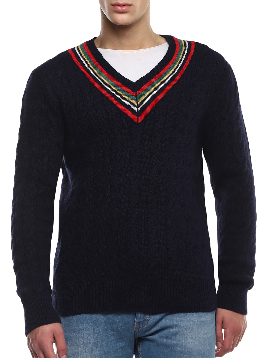 

Polo Ralph Lauren Men Navy Blue & Red Pullover