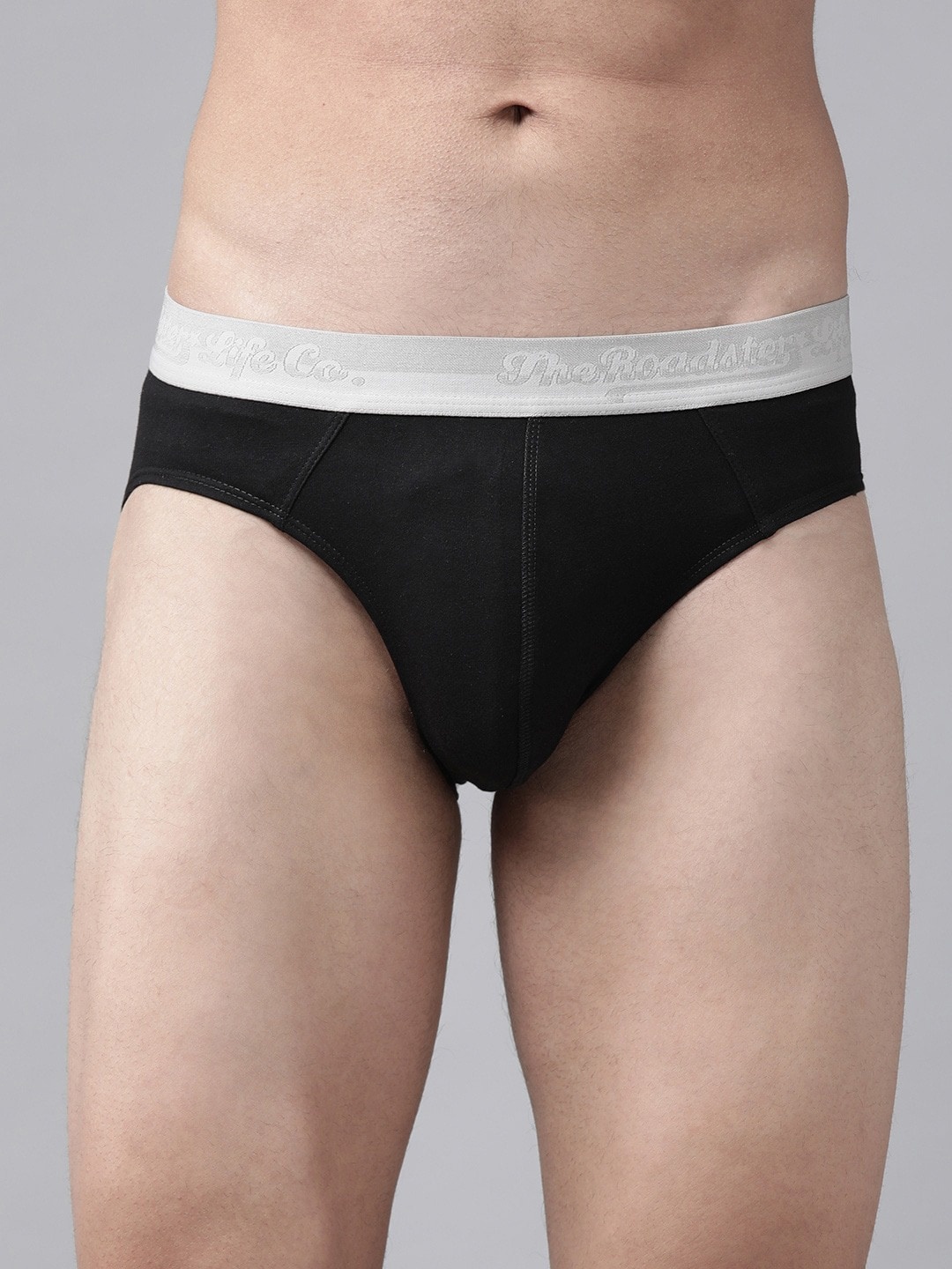 

The Roadster Lifestyle Co Men Black Solid Basic Briefs