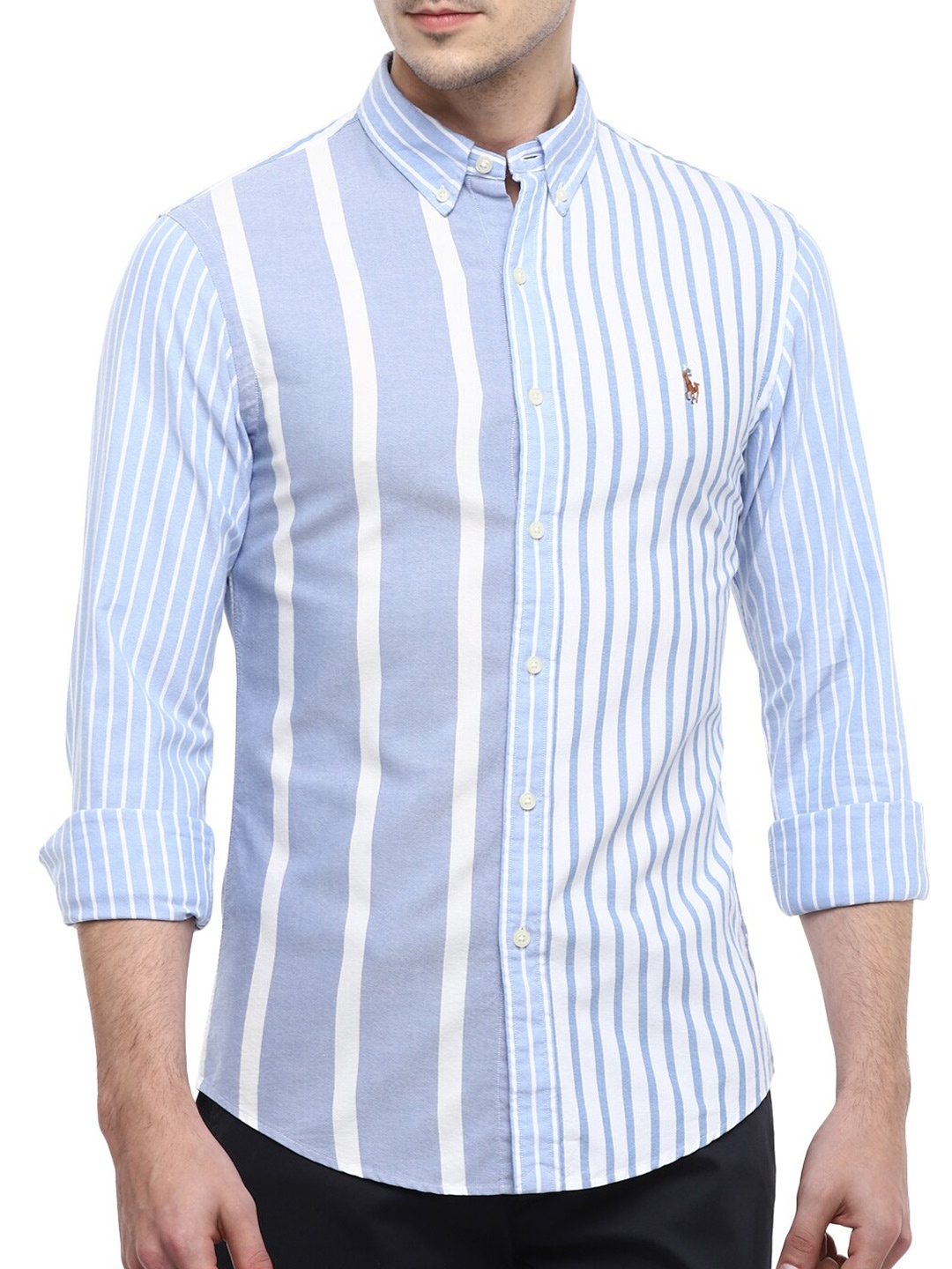 

Polo Ralph Lauren Men Blue Striped Casual Shirt