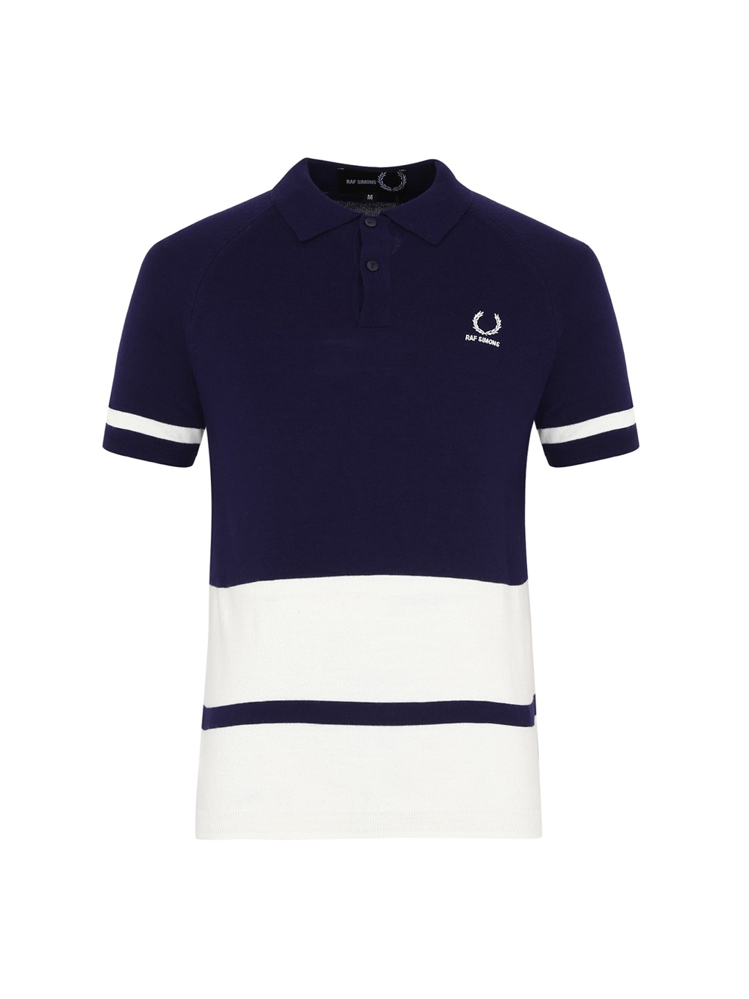 

Fred Perry Men Navy Blue & White Colourblocked Polo Collar T-shirt