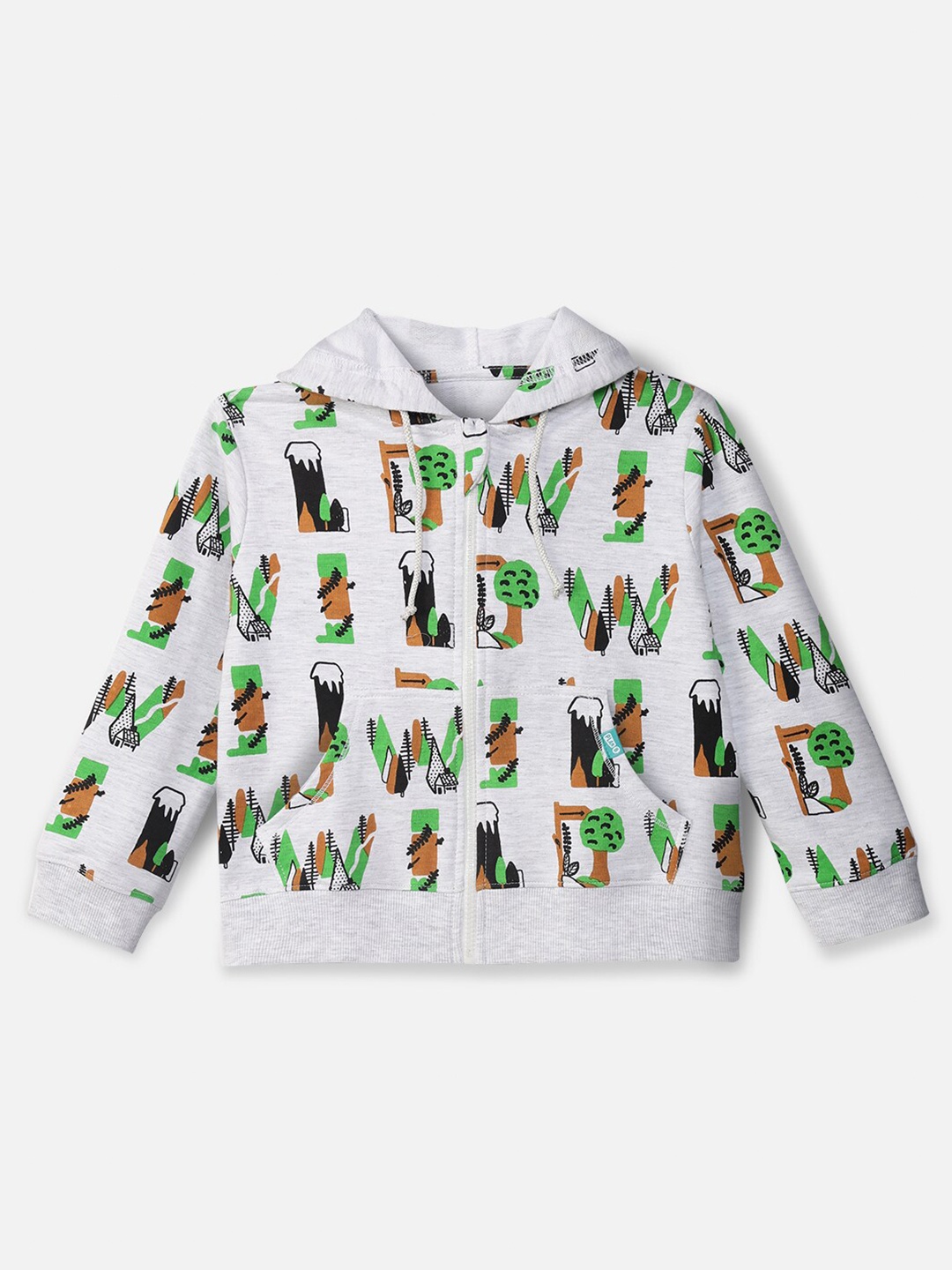 

You Got Plan B Kids Grey Printed Pure Cotton Hooded Sweatshirt
