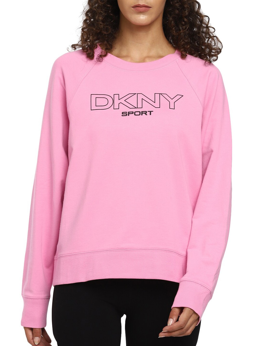

DKNY Women Pink Printed Sweatshirt
