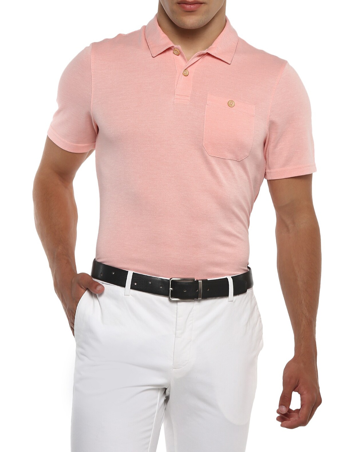 

Ted Baker Men Orange Polo Collar T-shirt