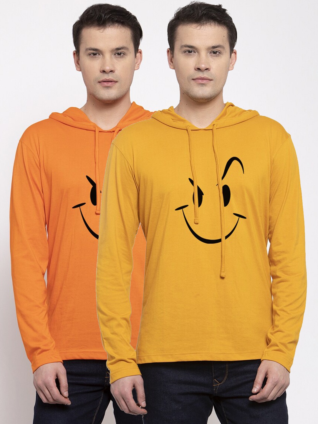

Friskers Men Orange 2 Printed Pockets T-shirt
