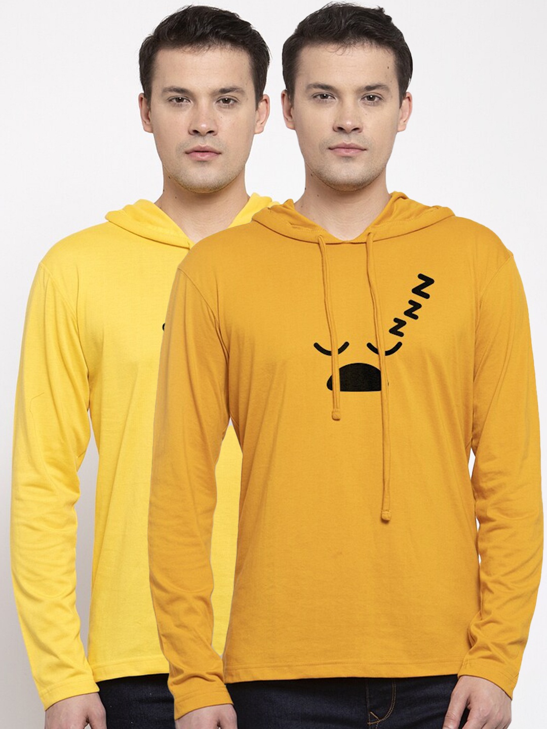 

Friskers Men Gold-Toned Typography 2 Printed Raw Edge T-shirt
