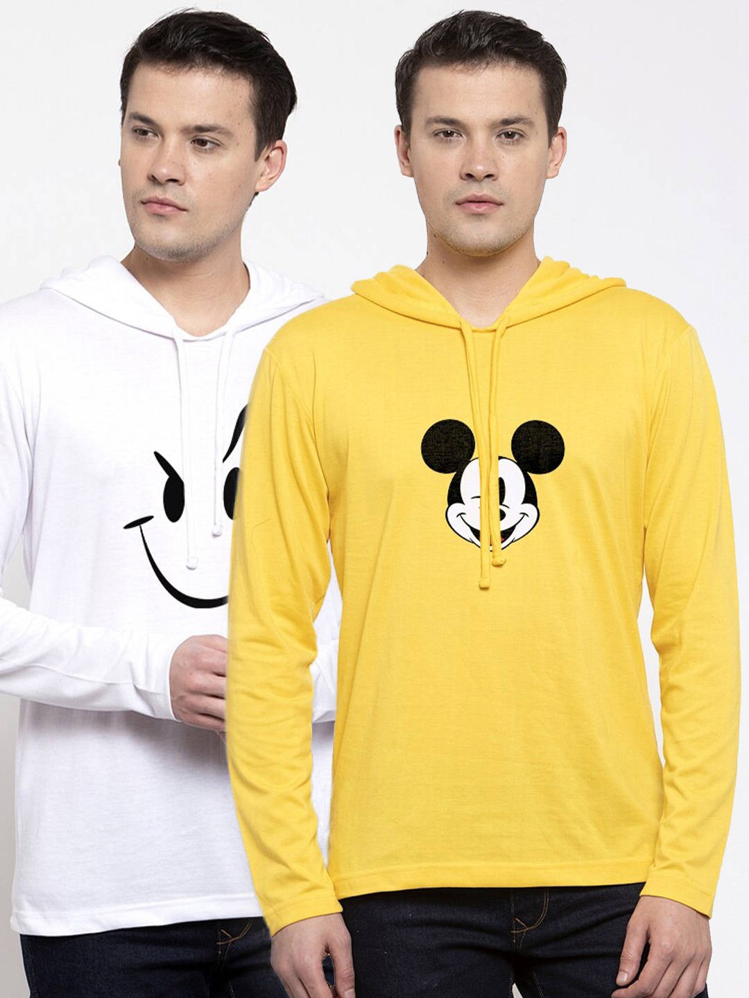

Friskers Men Yellow 2 Drop-Shoulder Sleeves Pockets T-shirt