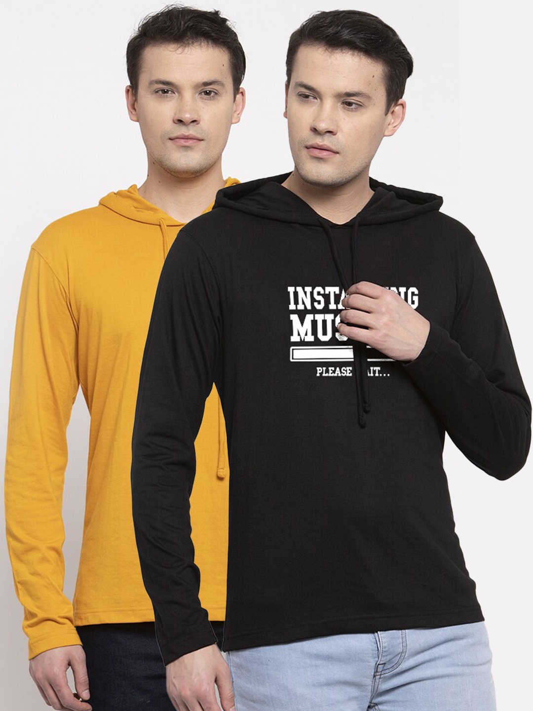 

Friskers Men Gold-Toned Typography 2 Printed Applique T-shirt
