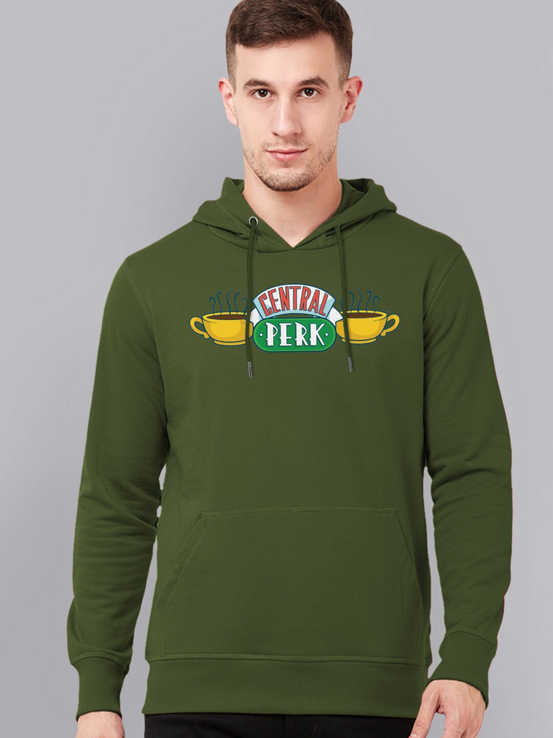 

Free Authority Men Green Friends Printed Hooded Sweatshirt