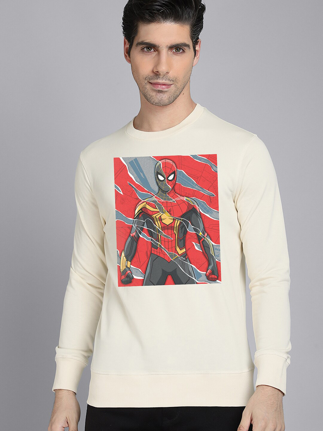 

Free Authority Spiderman Printed Sweatshirt For Men, Off white
